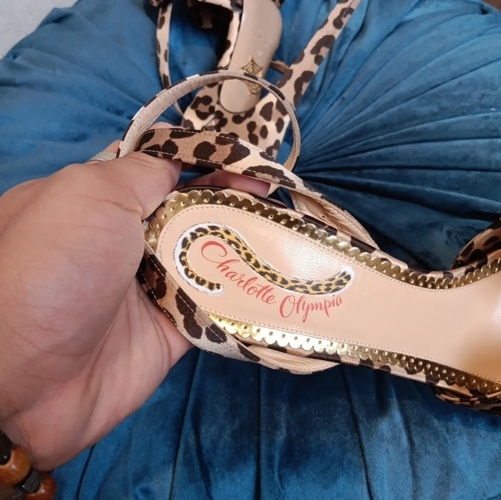 Charlotte Olympia Leopard Print Heels Made In Italy Size 40 Usa 9
